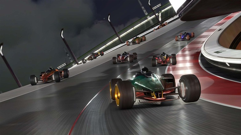 Trackmania cars racing night