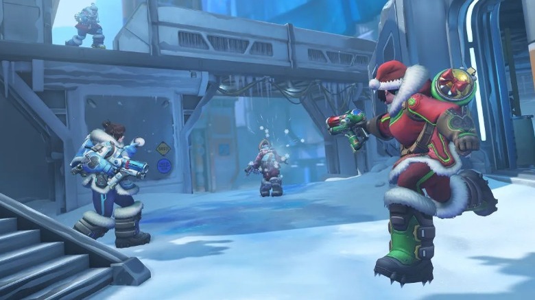 Mei shooting snowballs