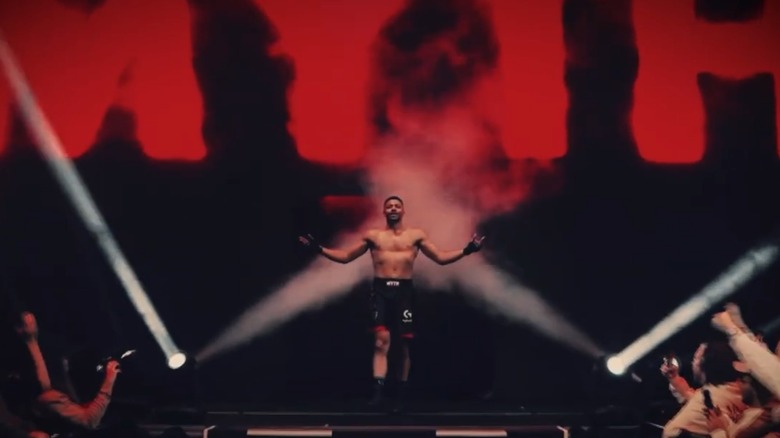 Myth entering a boxing arena