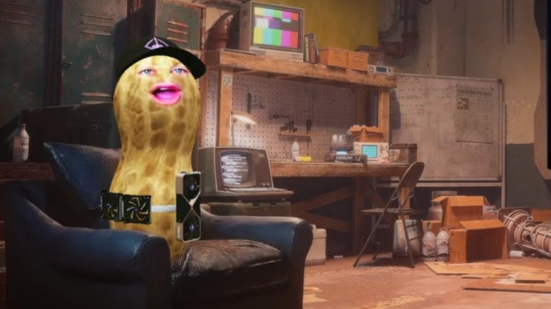 TheBurntPeanut sitting in recliner in garage workshop