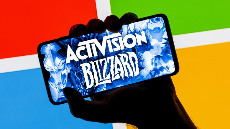 Activision Blizzard phone Microsoft logo