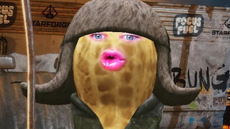 TheBurntPeanut wearing a winter hat