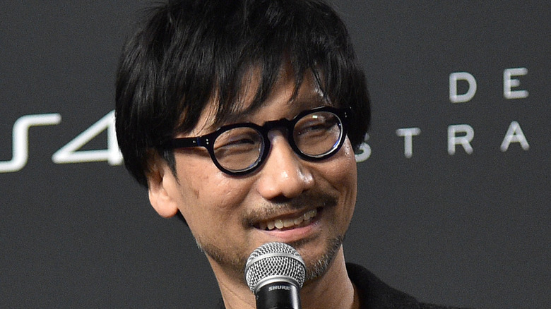 Kojima with microphone