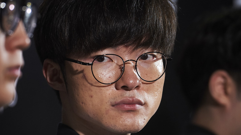 Faker face close up at press conference