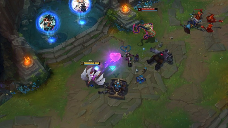 League of Legends characters battling
