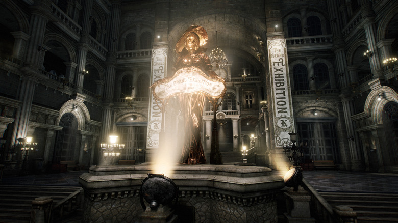 lies of p spotlight gold statue