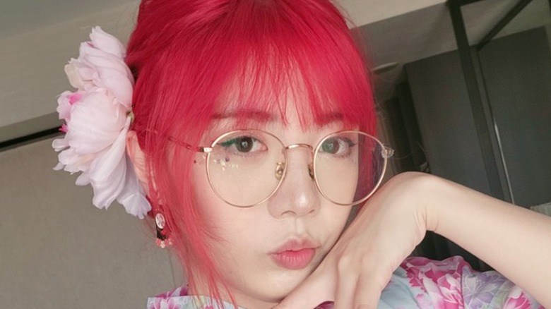LilyPichu red hair glasses