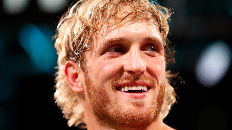 Logan paul sweaty, smiling