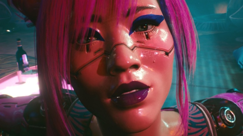 Cyberpunk 2077 pink haired character