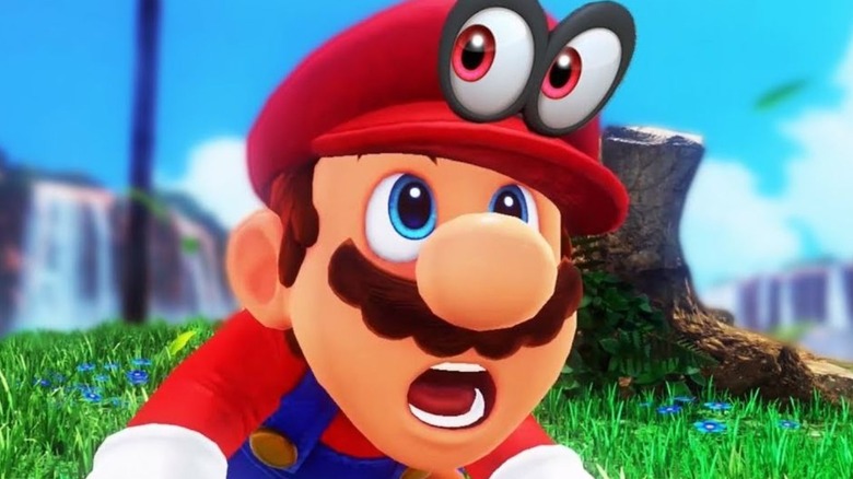 Mario shocked face close up