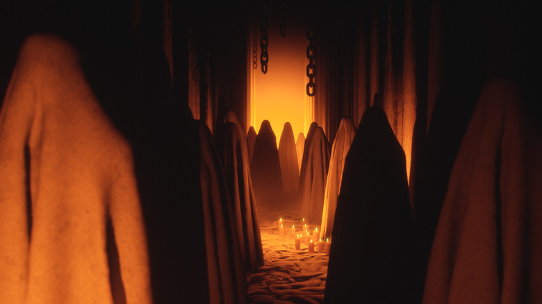 Luto many ghosts orange hallway