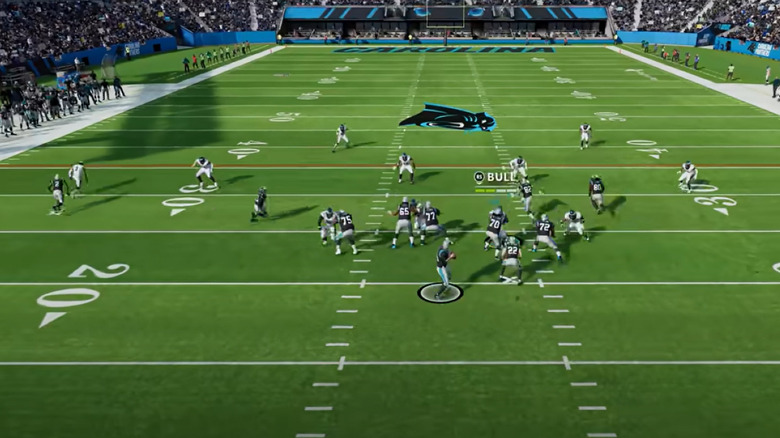 Panthers attempting a passing play