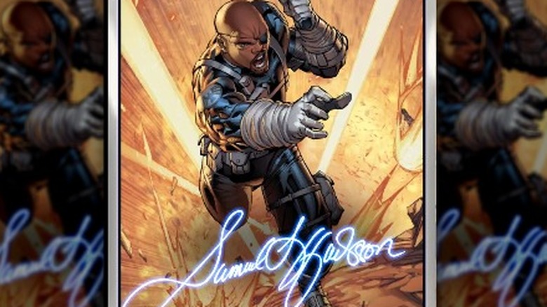 Nick Fury autograph Marvel Snap card