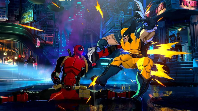 Deadpool punches Wolverine in Marvel Tōkon: Fighting Souls
