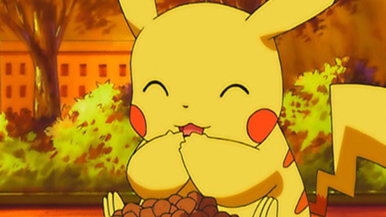 Pokemon Pikachu Eating Happy 