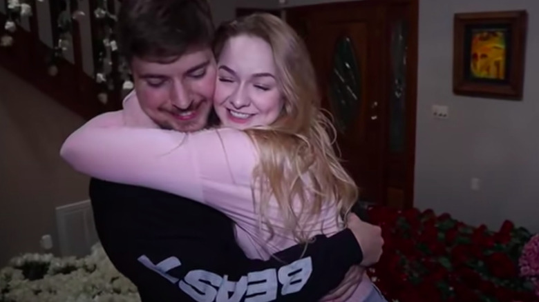 MrBeast and Maddy Spidell hug