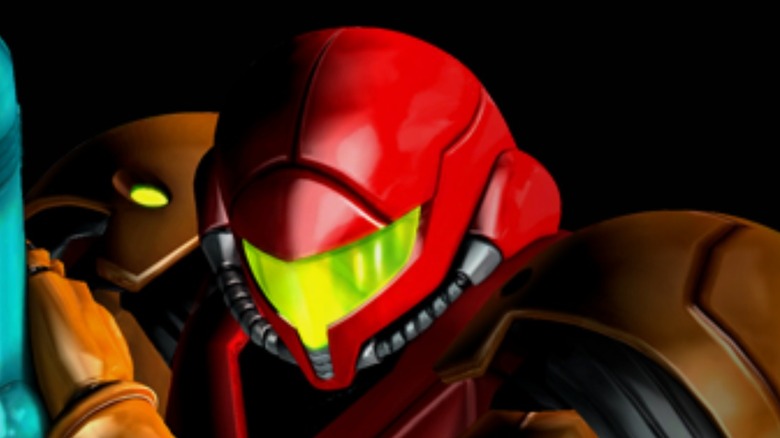 Samus Aran looks down