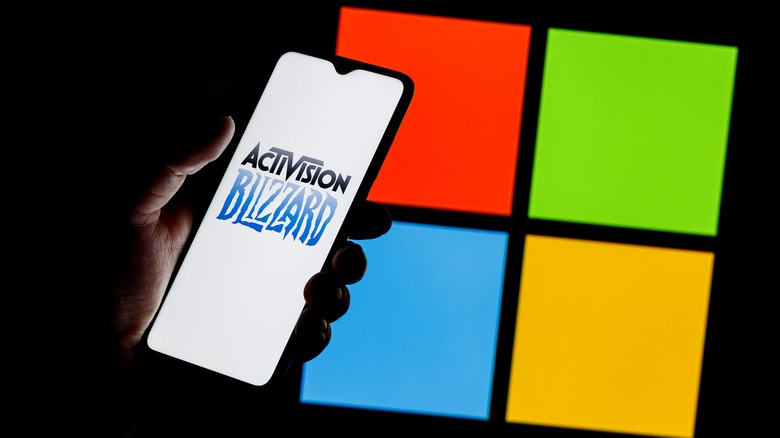 Microsoft and Activision Blizzard logos