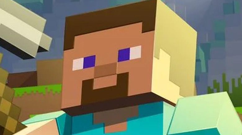 Minecraft Steve face close up art