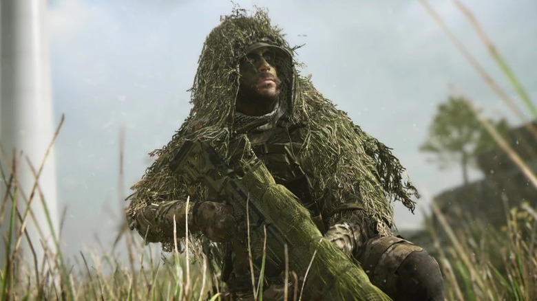 CoD character camouflaged