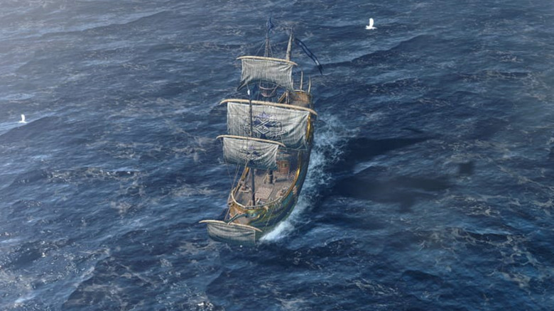 Ship sailing on sea