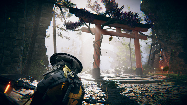 overgrown Shinto Torii gate