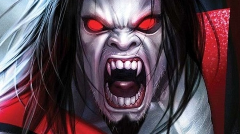 Morbius bearing his teeth