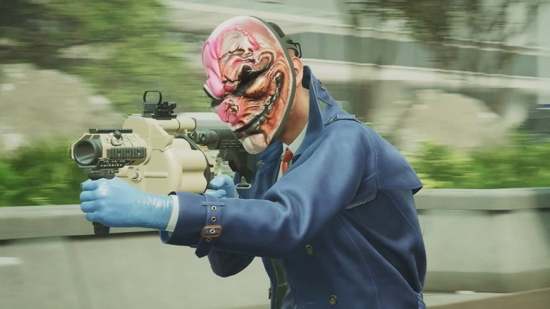 clown robber with gun