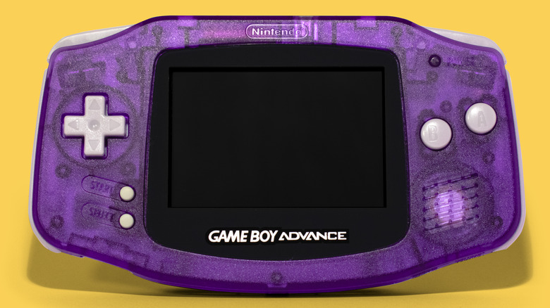 Game Boy Advance with yellow background