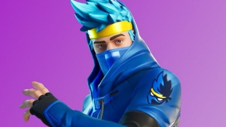 Ninja fortnite skin posing
