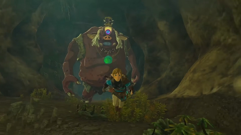 Link running away from monster