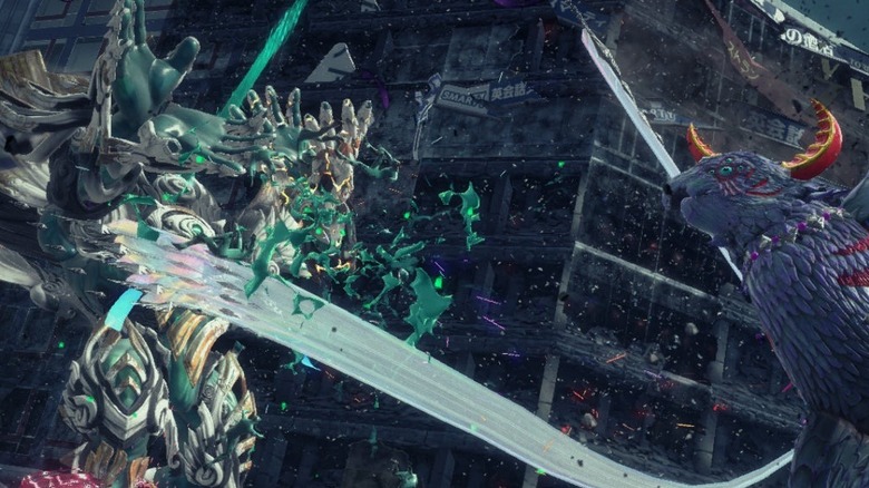 A demon-filled action shot from Bayonetta 3.
