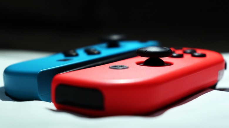 Closeup of Nintendo Switch joycons