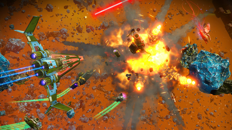 Space battle explosion