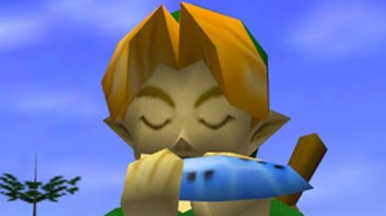 Link Ocarina of Time playing Ocarina