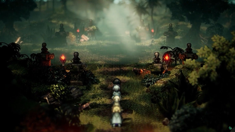 Octopath Traveler 2 party in Wandering Wood