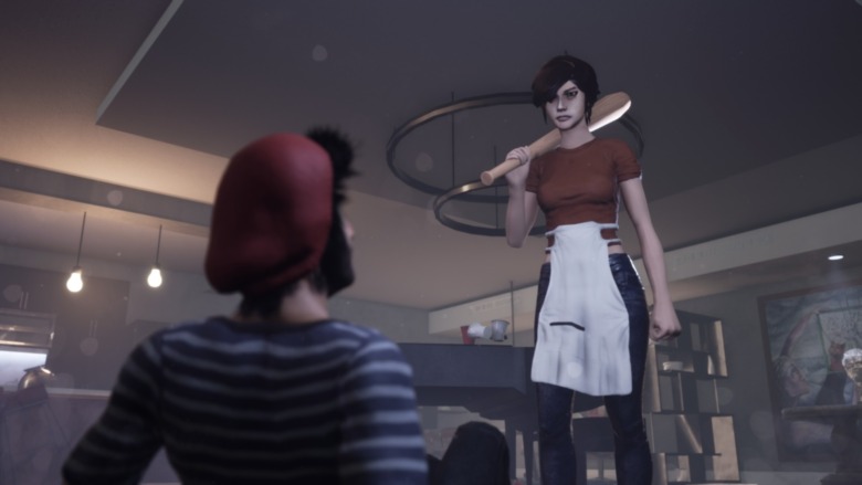 Gitta Barbot with baseball bat