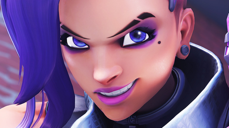 Sombra smirking at camera