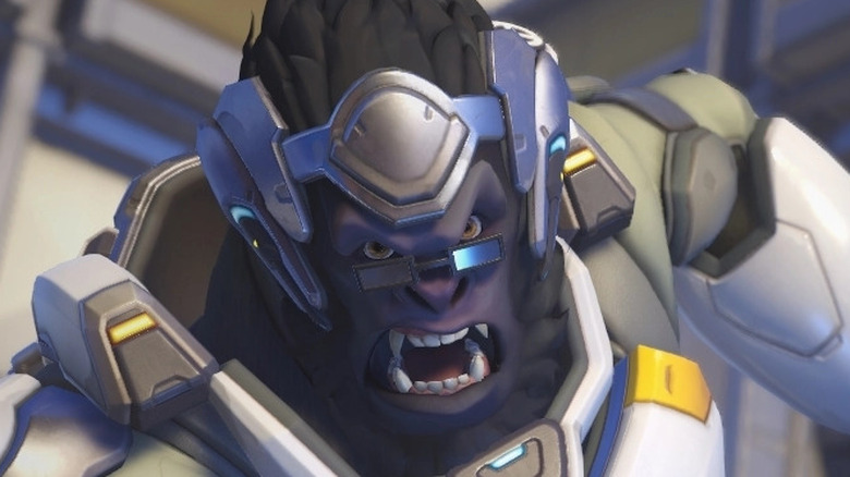 Overwatch 2 Winston angry close up