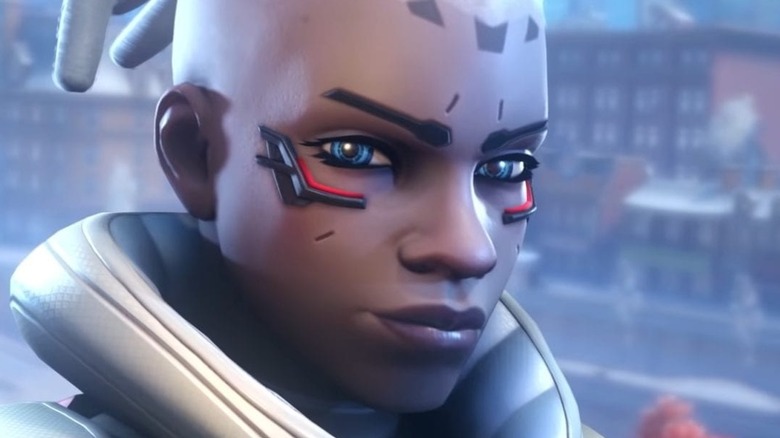 Overwatch 2 character Sojourn staring into camera