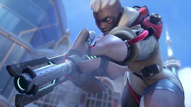 Overwatch 2 hero shooting gun