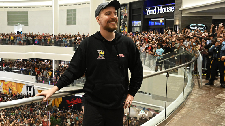 MrBeast at Burger restaurant opening