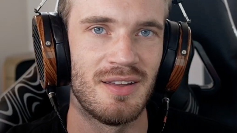 PewDiePie gaming chair smile