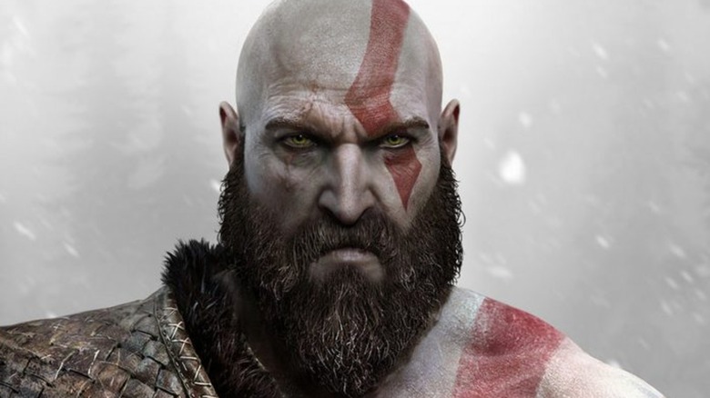 Kratos stares in snow