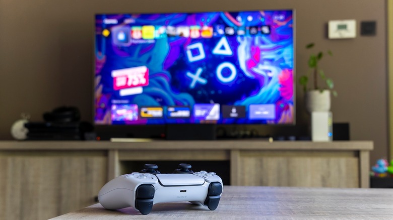 Comfy scene of PS5 and dualsense controller
