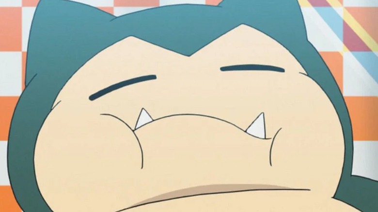 Snorlax happily eating