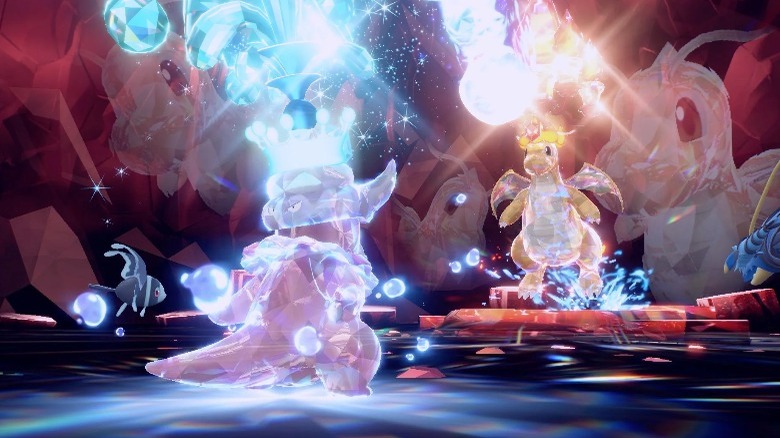 Slowbro facing Dragonite