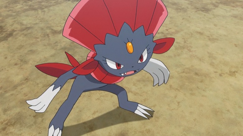 weavile pokemon anime battle smirk