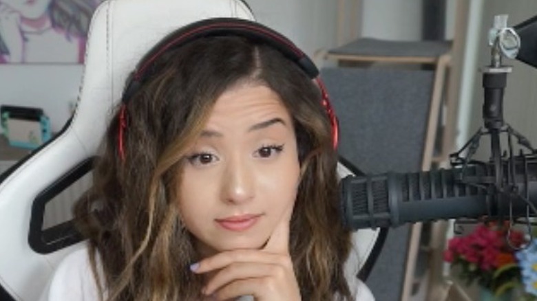 Pokimane with eyebrows raised