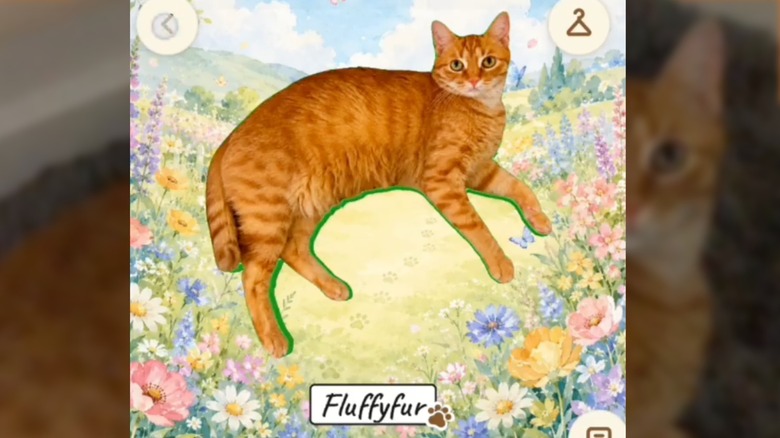 An orange cat becomes a trading card in CatCatch